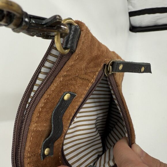 Vaan & Co Brown Leather Crossbody Thin Bag Travel Classic - Picture 8 of 9